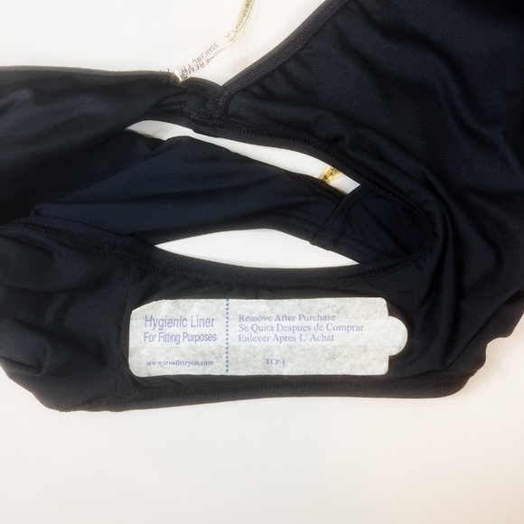 Vince Camuto 1 Piece Black Swimsuit with Gold Hardware Detail - Picture 8 of 10